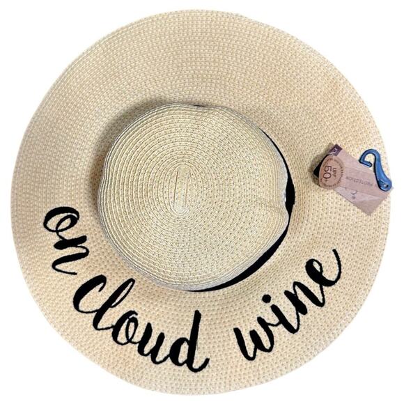 Large Brim Beach Sun Hat "On Cloud Wine" - Picture 1 of 11
